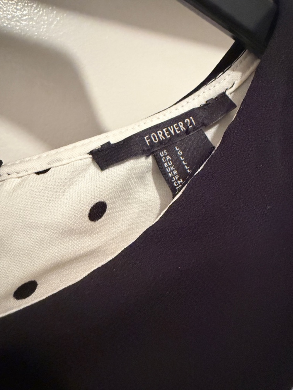 Forever 21 Black Dress with Cream Polka Dot Lining - Picture 2 of 4